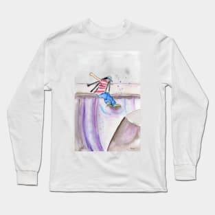 Skater Girl2 Mixed Media Art Long Sleeve T-Shirt